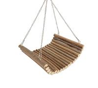 Pssopp Columpio de Madera para Hámster, Columpio Colgante de Madera para Mascotas, Columpio para Hámster, Hamaca para Chinchilla, Ardilla, Conejos y Pájaros (20 * 30 CM)