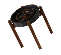 Pssopp Comedero Lento Elevado, Comederos Lentos, Comedero Lento de Cerámica para Mascotas, Cuencos para Perros Pequeños y Medianos, Elevado, Plato de Comida Lenta Anti-Asfixia Nan (Black)