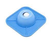 Pssopp Comedero para Perros Slow Feeder con Alfombrilla para Lamer, 2 en 1 de Silicona, Color Negro (Cuenco Azul+Alfombra Azul)