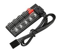 Pssopp Concentrador de Ventilador PWM, Material de PCB, Cable de Extensión de Alimentación PWM de Flexibilidad de 1 a 5 Vías, Compatible con 4 Pines y 3 Pines para Ventiladores de Refrigeración de PC
