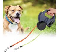 Pssopp Conductor de Migración de Perros Expandible Automáticamente con Luz LED - Corizada de Doble Cabeza Giratoria de 360 ° Ideal para el Fregadero de los Perros de Seguridad Nocturna (Gris Oscuro)