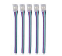 Pssopp Conectores de Tira de Luz LED de 4 Pines y 10 Mm, Paquete de 10 Conectores de Cable LED COB de Material de PC para Tira de Luces de 5V, 12V, 24V, Fiesta en Casa, Oficina