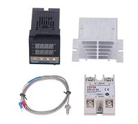 Pssopp Controlador de Temperatura Digital Kit de Controladores de Temperatura PID 0-400 ℃ Termostato Inteligente Digital Rex C100 25A