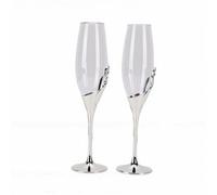 Pssopp Copas de Champán con Diamantes de Imitación para Boda, 2 Piezas, Copas de Champán para Boda, 26 Cm, de con Diamantes de Imitación para, de Grabadas con Corazón para Fiesta de Aniversario,