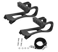 Pssopp Correas de Plástico Negras Ajustables para Pedal de Bicicleta, Cinturón Antideslizante con Clip para el Dedo del Pie para un Ciclismo Seguro, los Ciclistas