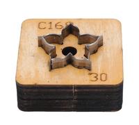 Pssopp Cortador de Troquel de Cuero Floral, Cuchilla de Forma de Flores de Metal Multifuncional con Base de Madera para Artesanía de Cuero y Decorativo (30 mm)