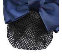 Pssopp Cubierta de Bollo Camino para Mujeres con Cobertura de Moño, Neta Cuentos Cabello Ligero y Elegante, con Estilo Versátil, Varias profesiones. (Red de lazo azul)