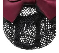 Pssopp Cubierta de Bollo Camino para Mujeres con Cobertura de Moño, Neta Cuentos Cabello Ligero y Elegante, con Estilo Versátil, Varias profesiones. (Red Bowknot rojo)