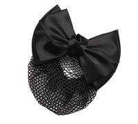 Pssopp Cubierta de Bollo Camino para Mujeres con Cobertura de Moño, Neta Cuentos Cabello Ligero y Elegante, con Estilo Versátil, Varias profesiones. (Red de lazo negro)