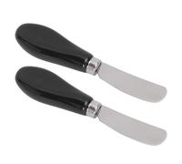 Pssopp Cuchillo y Tenedor de Acero Inoxidable de Grado Alimenticio, Apto para Lavavajillas, Utensilios para Untar Mantequilla con de Cerámica para Mermelada, Queso, Tostadas, 2 Piezas, Esparcidor