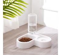 Pssopp Cuencos Dobles para Perros y Gatos, Juego de Cuencos Elevados con Botella de Agua Automática, Diseño en Forma de Amor para el Hogar, Dobles para Perros y Gatos, de Agua para Mascotas,