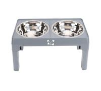 Pssopp Cuencos Elevados para Perros, Ajustable 8,5 Soporte Plegable de 26 Cm (Gray)