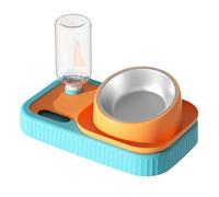 Pssopp Cuencos Triples para Gatos con Alimentador Lento, Cuenco de Comida de Acero Inoxidable Fácil de Limpiar con Dispensador de Agua para Mascotas Que Comen Rápido