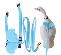 Pssopp Cuerda de Tracción Ajustable para Pato, Arnés de Seguridad para Mascotas con Correas de Nailon Duraderas con Correa Elástica y Transpirable para el Pecho (Blue)