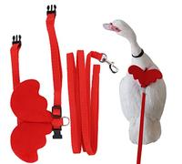 Pssopp Cuerda de Tracción Ajustable para Pato, Arnés de Seguridad para Mascotas con Correas de Nailon Duraderas con Correa Elástica y Transpirable para el Pecho (Rojo)