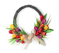 Pssopp de Flores Artificiales, de Plástico Primavera Verano 40 Cm 15,75 Pulgadas, Plena Floración 3D con Colores Que No Se Desvanecen y Hojas Verdes, Chimenea de Pared de Puerta Delantera Decoración