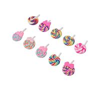 Pssopp Decoración de Piruleta de Arcilla, Color Brillante, Duradero, Ligero, Piruleta de Arcilla para Bricolaje con Material de de Primera Calidad, para Joyería, Llavero,