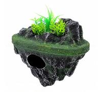 Pssopp Decoraciones para Acuarios y Suministros de Paisajismo Adorno de Cueva Escondida para Pecera de Roca de Musgo Suspendido Artificial de PVC para Decoración de Acuario Flotante de Paisaje de