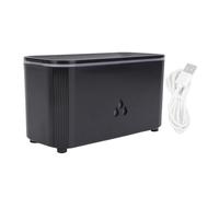Pssopp Desktop Essential Oil Diffuser, Design de Chimenea Humidificación Multi Escena Capacidad de Larga Duración Humidificador de Fuego para la Oficina de la Sala de Juegos Office (BLACK)