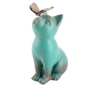 Pssopp Detalles Exquisitos Figura Cats en Harz Premium Harz Garden Sits Sitting Cat Stall Navidad en el Piso Dé Selección de Cumpleaños y Otros Eventos