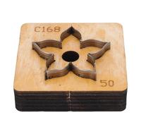 Pssopp Die de Corte de Cuero Floral, Precisión de Metal Cuchilla con Base de Madera para Decoración de Artesanía de Cuero de Bricolaje y Fabricación de Regalos (50MM)