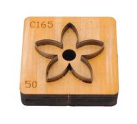 Pssopp Die de Corte de Cuero Floral, Proceso de Operación sin Esfuerzo Diseño de Base de Madera Estable Herramienta de Corte de Cuero de Flores Multifuncional para Golpes Huecos (50MM)