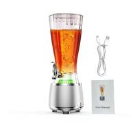 Pssopp Dispensador de Agua Dispensador de Bebidas 2 en 1, Contenedor de Bebidas de Agua de Gran Capacidad de 2,5 L para té de Jugo de Limonada y de Fiesta Nan (WHITE)