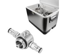 Pssopp Dispensador de Barril, Doble Bloqueo de Bola, Mini Barril de Cerveza de Acero Inoxidable 304 con Válvula de Seguridad de 45 PSI, Cabezal de Roscado Homebrew Growler para Sistemas