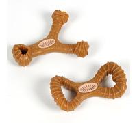 Pssopp Dispensador de Juguetes para Perros, Juguetes Interactivos para el Cuidado de los Dientes con Textura para Limpieza de Dientes Grandes y Medianos, Masticadores Agresivos, 2 Piezas de Juguete