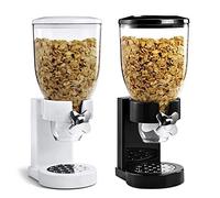 Pssopp Dispensador Individual de Cereales, Recipiente de Plástico ABS Blanco y Negro para Almacenamiento de Alimentos Secos, Fácil de Usar y Limpiar para Cocinas Familiares (BLACK)