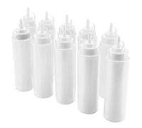 Pssopp Dispensadores de Condimentos de Plástico de 10 Piezas, Material de PE Suave, Diseño a Prueba de Fugas, Botellas Exprimibles de 720 Ml para, Ideales para la Cocina Casera y la Barbacoa (WHITE)