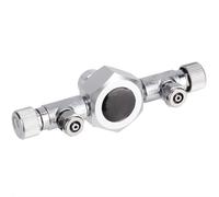 Pssopp Divisor de CO2 para Acuario, Distribuidor de CO2, Colector de con Válvulas de Aguja Individuales y Conector de Manómetro para Tanque de Peces Plantado (2)