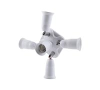 Pssopp Divisor de Enchufe E27 5 en 1, Soporte Adaptador de Bombilla PBT Ajustable, Aumenta el Brillo en el Hogar y la Fotografía (5 en 1)