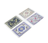 Pssopp Elegante Alfombra para Casa de Muñecas, Alfombra Vintage en Miniatura para Sala de Estar en Miniatura, Tela Suave de 4 Piezas, Proyectos de Manualidades y Casas de Muñecas