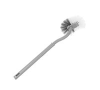 Pssopp Escobilla de Inodoro Curvada, Escobilla de Plástico con Largo de 15,4 Pulgadas, Limpieza Profunda Debajo del Borde, Agarre Ergonómico Antideslizante, Almacenamiento Colgante para Uso (Gray)