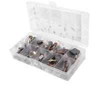 Pssopp Escobillas de Carbón para Motor por Tamaño 40 Piezas Escobillas de Carbón para Motor Eléctrico, Grafito y Cobre Compatibilidad Versátil 10 Tamaños Variados Solución de Almacenamiento