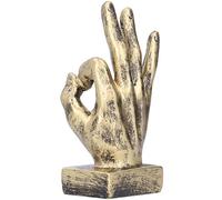 Pssopp Escultura de Dedo Ok en Resina, Estatua de Gesto para Escritorio, Ornamento Decorativo en Color Cobre