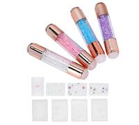 Pssopp Estampadores de Arte Uñas Manicura Kit Estampador con Resina Silicona Cristalina Diseño Doble Extremo Estampado Más Rápido para el Salón en Hogar