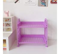 Pssopp Estante de Escritorio de 2 Capas Estante Apilable de Doble Capa Organizador de Escritorio de 2 Niveles con Barandilla Lateral para Soporte de Almacenamiento de Papelería (Purple)