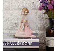 Pssopp Figura de ángel de Resina, Hada de Las Flores Hecha a Mano con Mariposa, Muñeca Decorativa para la Oficina en Casa, para Mujeres, 4,5x2,6x4,2 Pulgadas