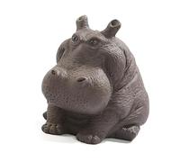 Pssopp Figura de Cerámica de Arcilla Morada Hecha a Mano con Diseño de Hipopótamo de Arcilla China de Zisha, Artesanía Tradicional para Bandeja de té de Kungfu, Decoración del Hogar y
