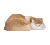 Pssopp Figura de Gato Durmiente Peludo, Simulación Realista, Modelo de Gato Durmiente Decorativo de Felpa Esponjosa con Piel Artificial Suave, para Decoración de Oficina en el Hogar,