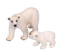 Pssopp Figura de Oso Blanco de Juguete, Adorno de Escultura de Animal Realista, 2 Piezas, Estatua Educativa de Oso Blanco de Pie Estable para Niños, Juegos de Fiesta, Proyectos Escolares y Decoración