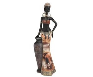 Pssopp Figura Decorativa Africana, Escultura de Mujer Tribal, Estatuilla de Dama, Arte Occidental, Ornamento Cultural, Modelo G04173B
