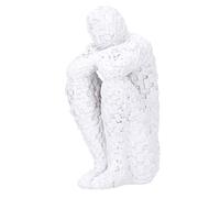 Pssopp Figuras de Personajes de Resina, Pensador Abstracto Estatua Pensador Moderno para decoración de Escritorio de Oficina en casa(Blanco)