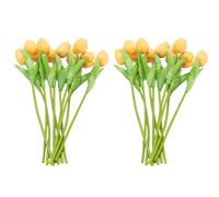 Pssopp Flores Artificiales, Capullos de Flores Artificiales de Látex de PU, 20 Piezas para Decoración de Mesa de Comedor, Tacto Real, Aspecto Realista, Cuidado Fácil de Enjuague para Centros de Mesa,
