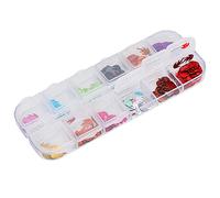 Pssopp Fragmentos Decorativos de Migas, Lentejuelas de Plástico con Forma de Fuego para Manualidades y Fabricación de Joyas, 12 Colores para Proyectos Creativos en el Hogar