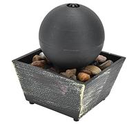 Pssopp Fuente de Mesa Interior USB de 3V con Luz LED, Fuente de Agua de Bola Decorativa para Relajación y Decoración de la Oficina en el Hogar