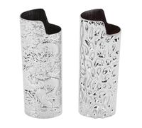 Pssopp Funda para Encendedor de 2 Uds, Funda de Metal Reutilizable con Grabado Floral de 8cm de Longitud para Encendedores de la Serie J6 y Otros