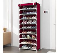 Pssopp Gabinete para Zapatos, Almacenamiento de Tubos de Acero Resistente de 10 Niveles con Diseño Cerrado, para Organización del Hogar